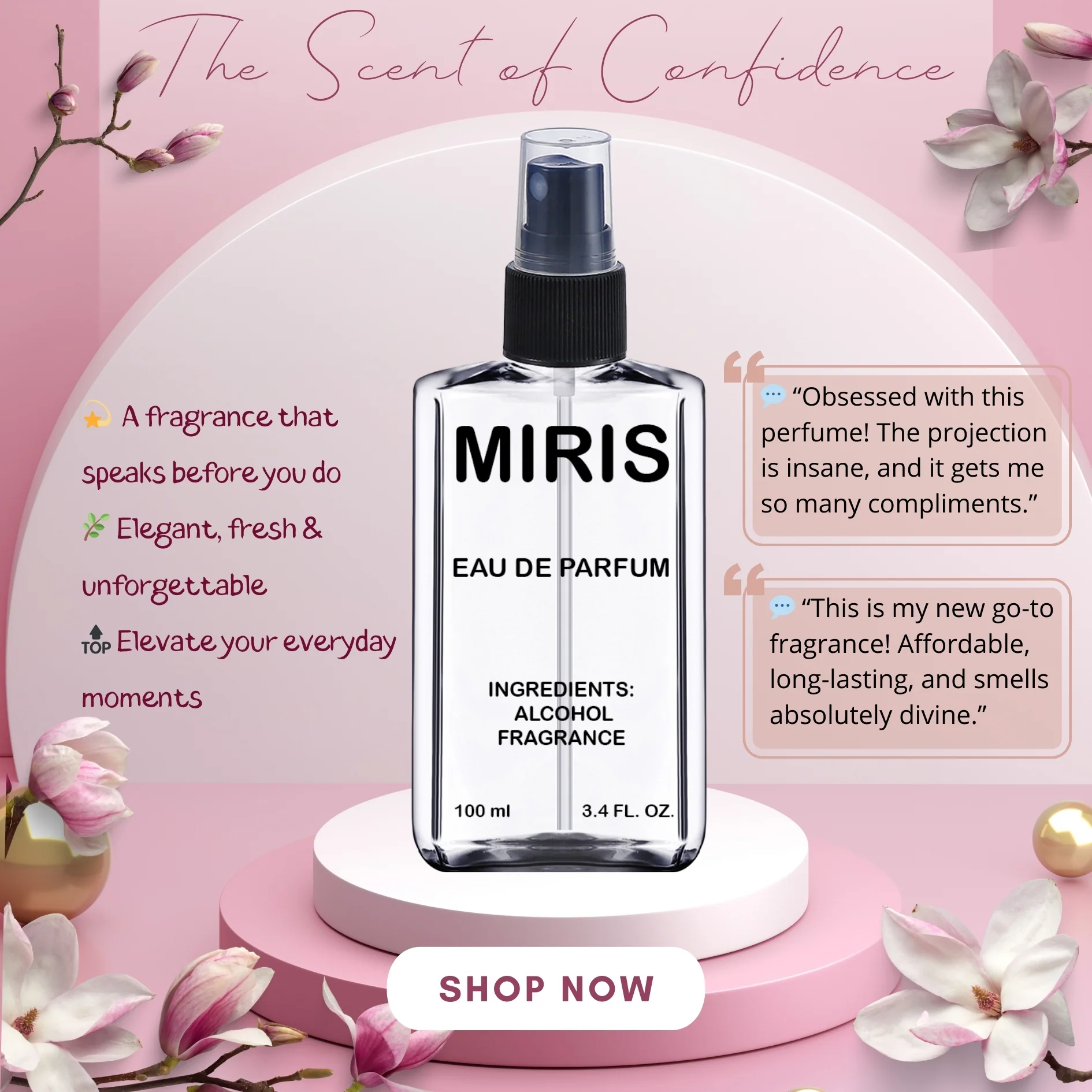 MIRIS No. 9657, Inspired by Cool Water, Long-Lasting Eau de Parfum for Women, Spray 3.4 Fl Oz / 100 ml - Image 3