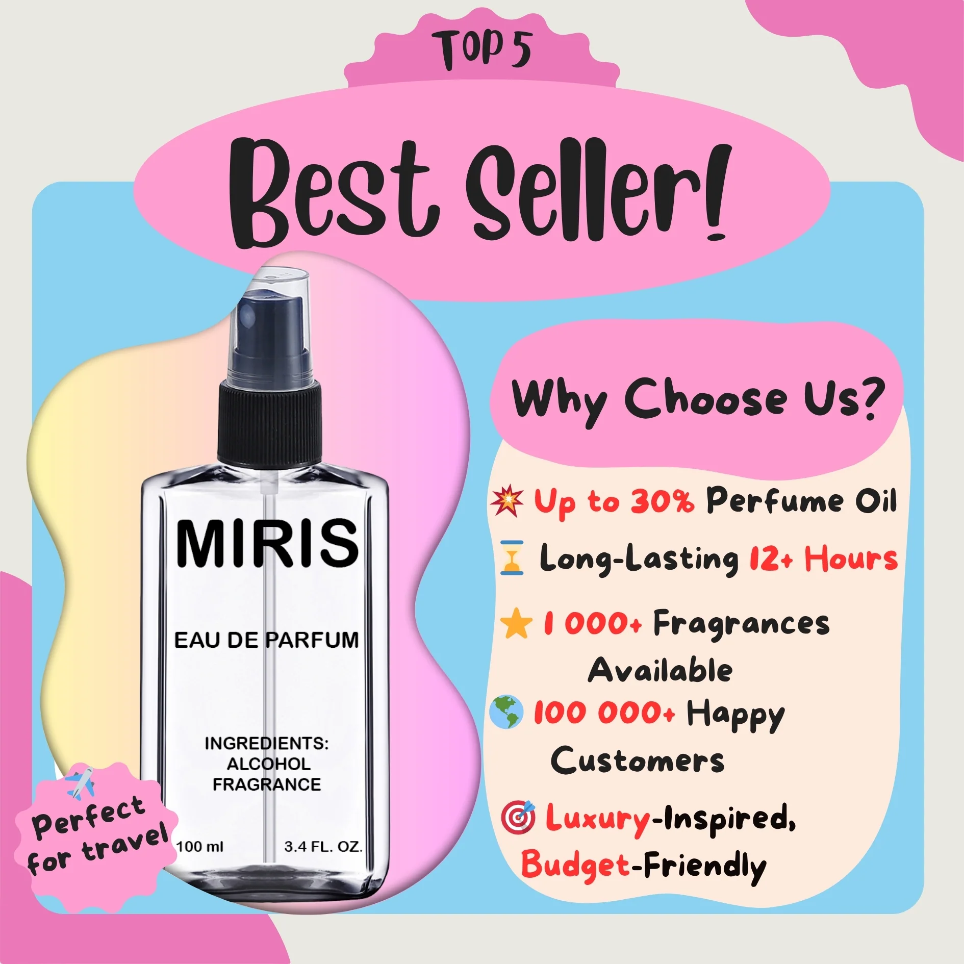 MIRIS No. 22386, Inspired by Moon Sparkle, Long-Lasting Eau de Parfum for Women, Spray 3.4 Fl Oz / 100 ml - Image 9