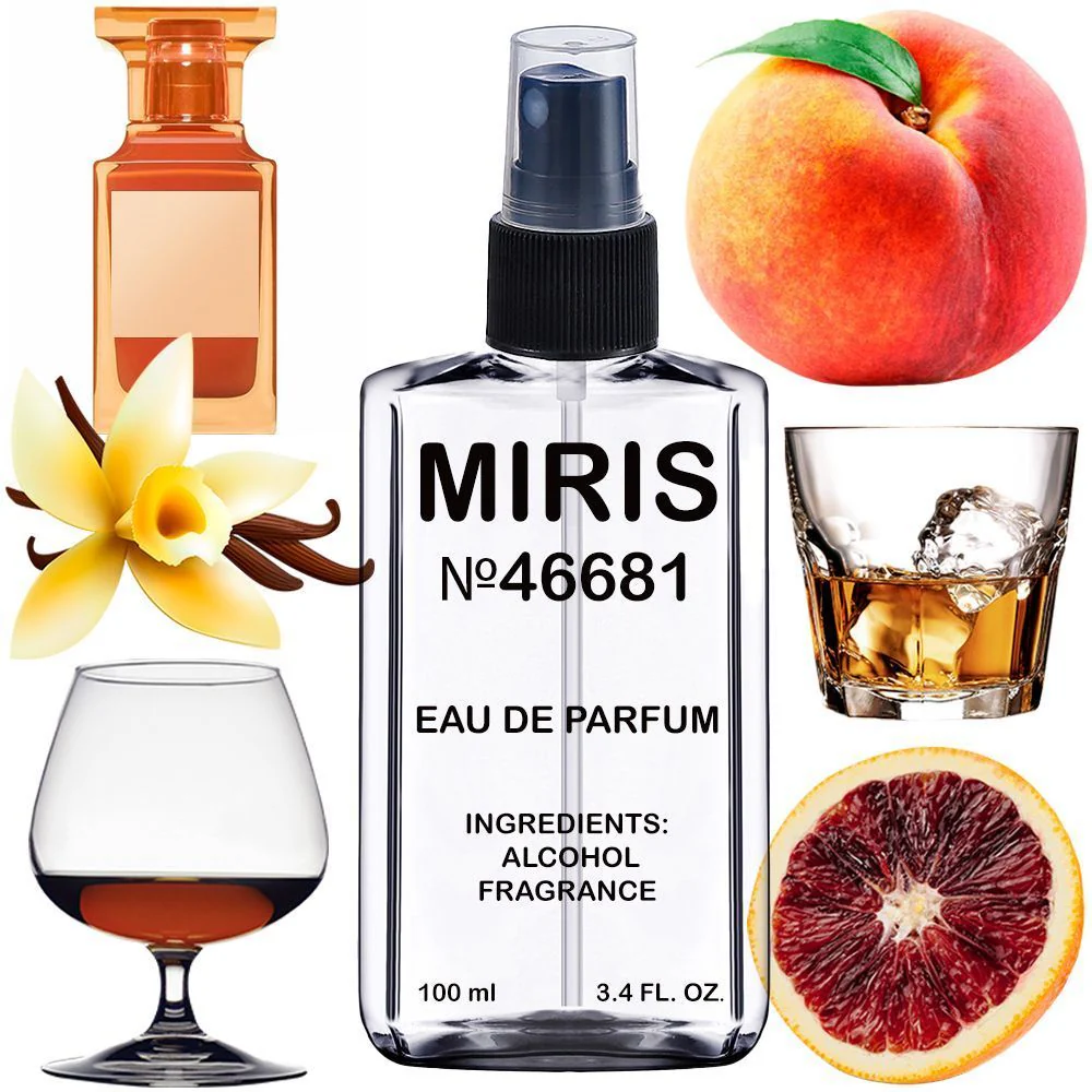 MIRIS No. 46681, Inspired by Bitter Peach, Long-Lasting Unisex Eau de Parfum for Women & Men, Spray 3.4 Fl Oz / 100 ml