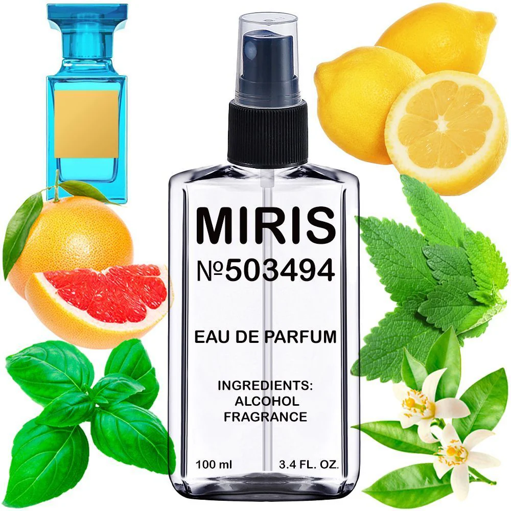 MIRIS No. 503494, Inspired by Mandarino di Amalfi, Long-Lasting Unisex Eau de Parfum for Women & Men, Spray 3.4 Fl Oz / 100 ml