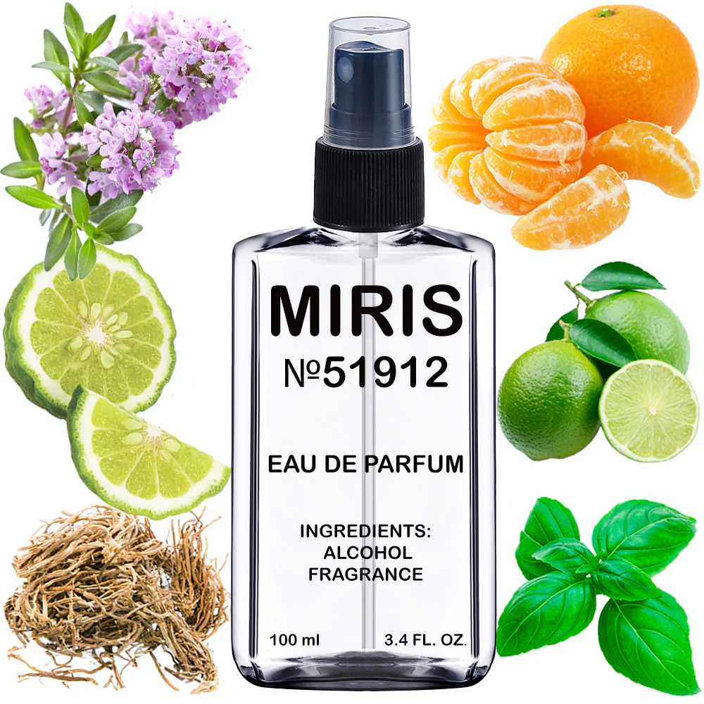 MIRIS No. 51912, Inspired by Lime Basil & Mandarin, Long-Lasting Unisex Eau de Parfum for Women & Men, Spray 3.4 Fl Oz / 100 ml