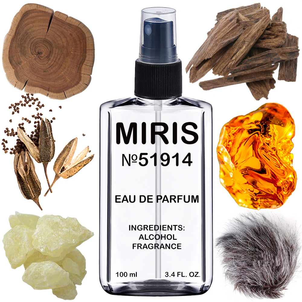 MIRIS No. 51914, Inspired by Pur Oud, Long-Lasting Unisex Eau de Parfum for Women & Men, Spray 3.4 Fl Oz / 100 ml