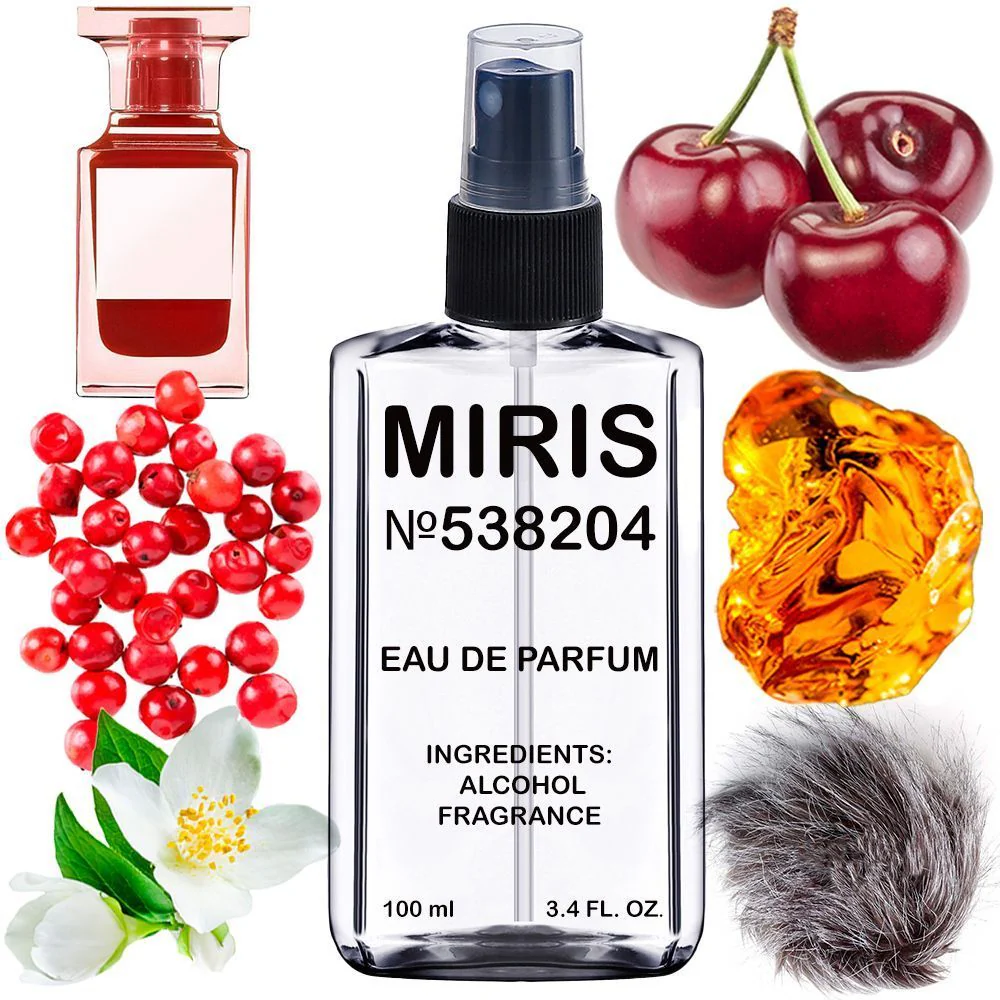 MIRIS No. 538204, Inspired by Electric Cherry, Long-Lasting Unisex Eau de Parfum for Women & Men, Spray 3.4 Fl Oz / 100 ml