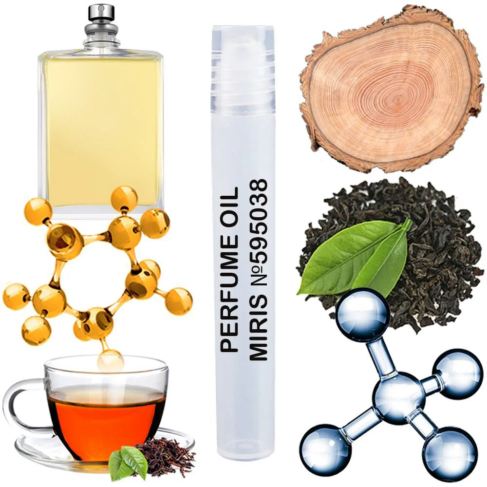 MIRIS No. 595038, Inspired by Mol. 01 + Black Tea, Long-Lasting Unisex Perfume Oil for Women & Men Roll-On, Rollerball 0.34 Fl Oz / 10 ml