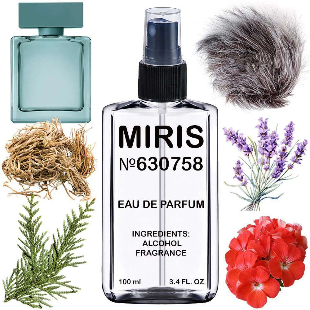 MIRIS No. 630758, Inspired by For Him Vetiver Musc, Long-Lasting Eau de Parfum for Men, Spray 3.4 Fl Oz / 100 ml