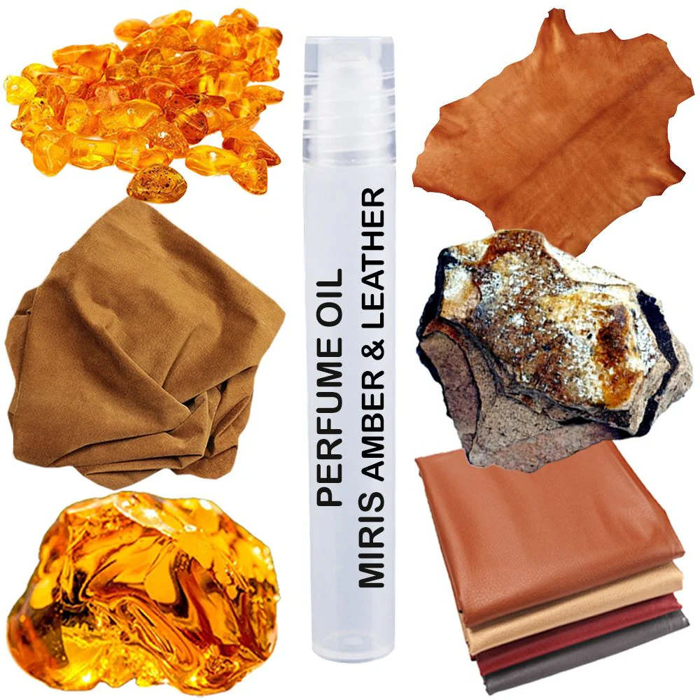 MIRIS Amber & Leather, Long-Lasting Unisex Perfume Oil for Women & Men Roll-On, Rollerball 0.34 Fl Oz / 10 ml