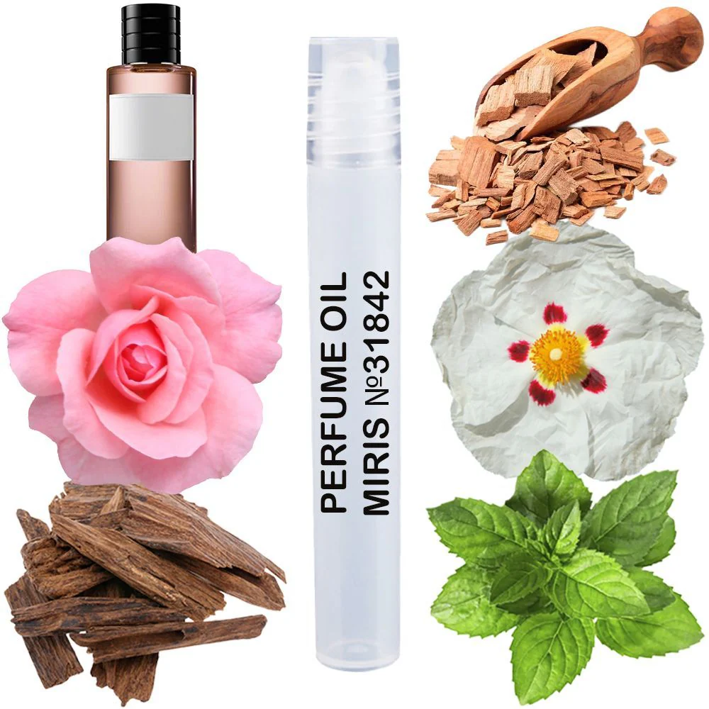 MIRIS No. 31842, Inspired by Oud Ispahan, Long-Lasting Unisex Perfume Oil for Women & Men Roll-On, Rollerball 0.34 Fl Oz / 10 ml