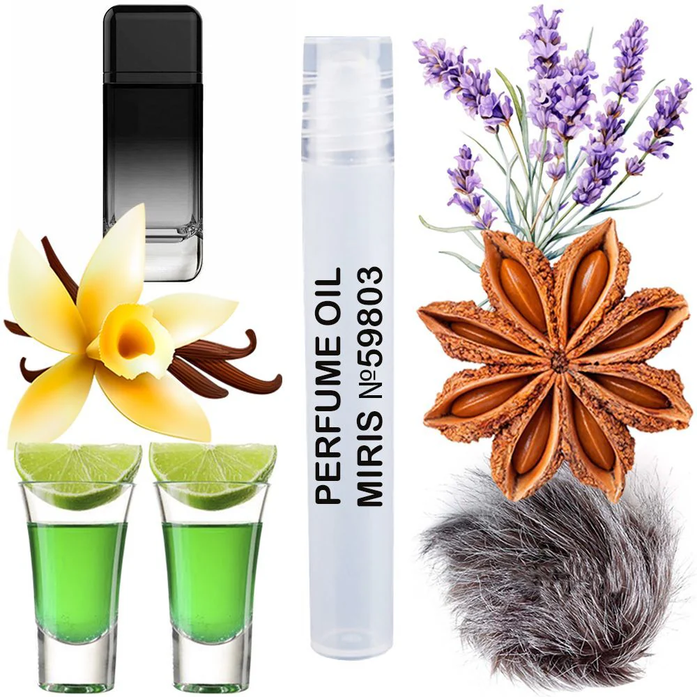 MIRIS No. 59803, Inspired by 212 Vip Black, Long-Lasting Perfume Oil for Men Roll-On, Rollerball 0.34 Fl Oz / 10 ml
